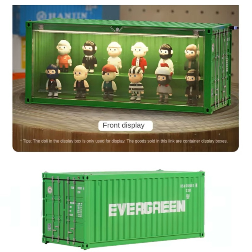 Shipping Container Model‎ Lighting Luminous Toy Figurines Display Box
